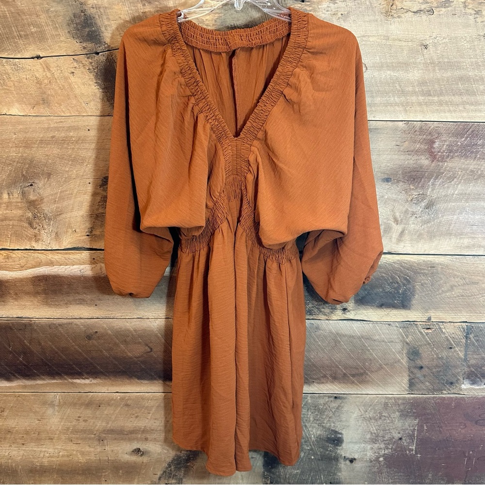 Amazon Women's Long Sleeve Rust Dress